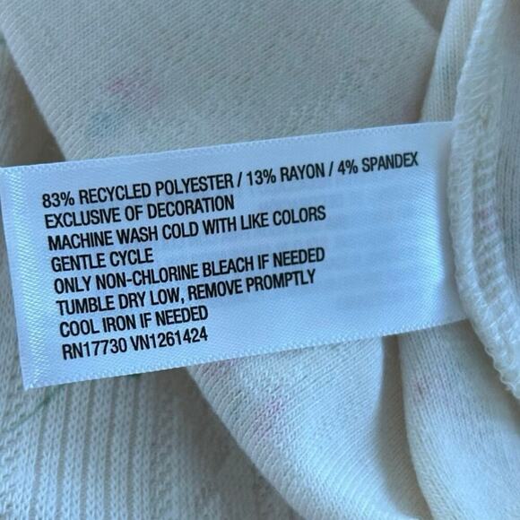 Wild Fable Women Top T-shirt Pointelle Coquette Feminine Rosette Cream Medium - Picture 7 of 8